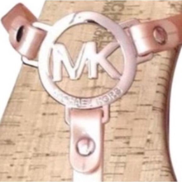Michael Kors Sandals Jelly Thong Rose Gold MK Logo Size 7 - Picture 8 of 8